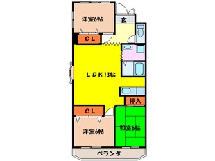 グレイス永田３号館の物件間取画像